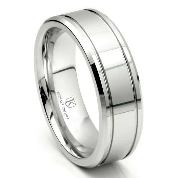 Forever Flawless Jewelry 14K White Gold 2mm Lightweight High Polish Finish Flat Pipe Cut Wedding Band 